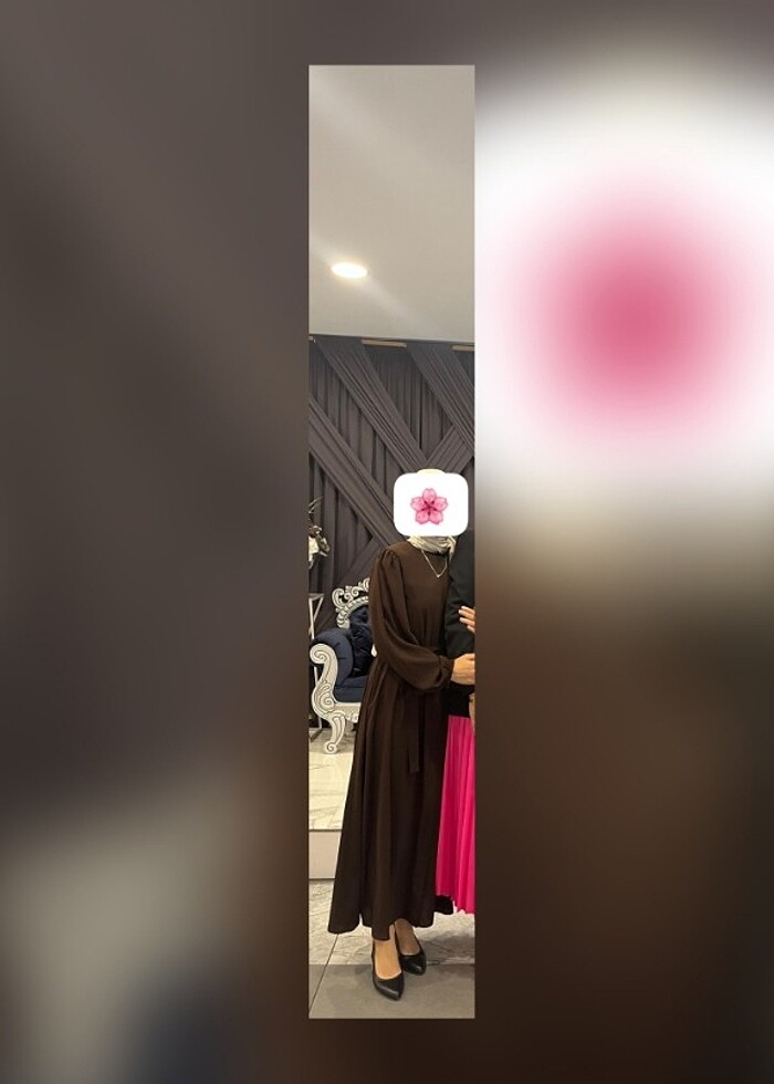 Kahverengi İçten Fermuarlı Elbise - Görsel 2