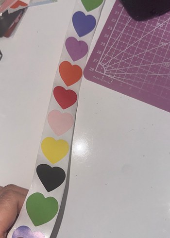 Renkli kalpli rulo 500 adet - Görsel 3