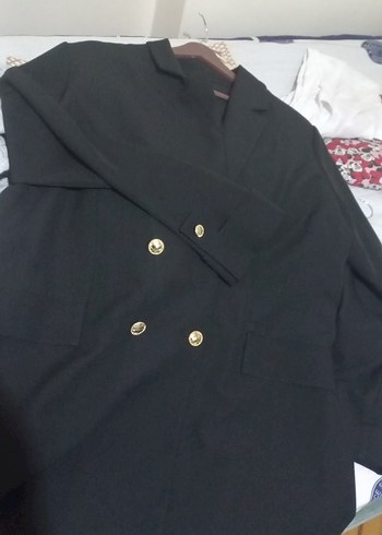 46 Beden Kadın Siyah Düğmeli blazer ceket