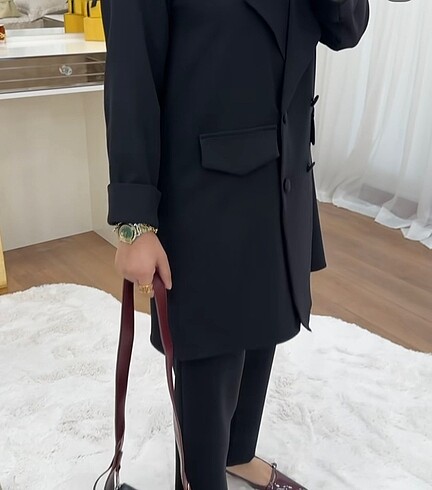 46 Beden Tesettür Blazer Ceket Takım