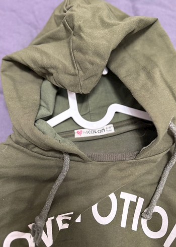 Kadın Yeşil Kapüşonlu Sweatshirt - Görsel 5