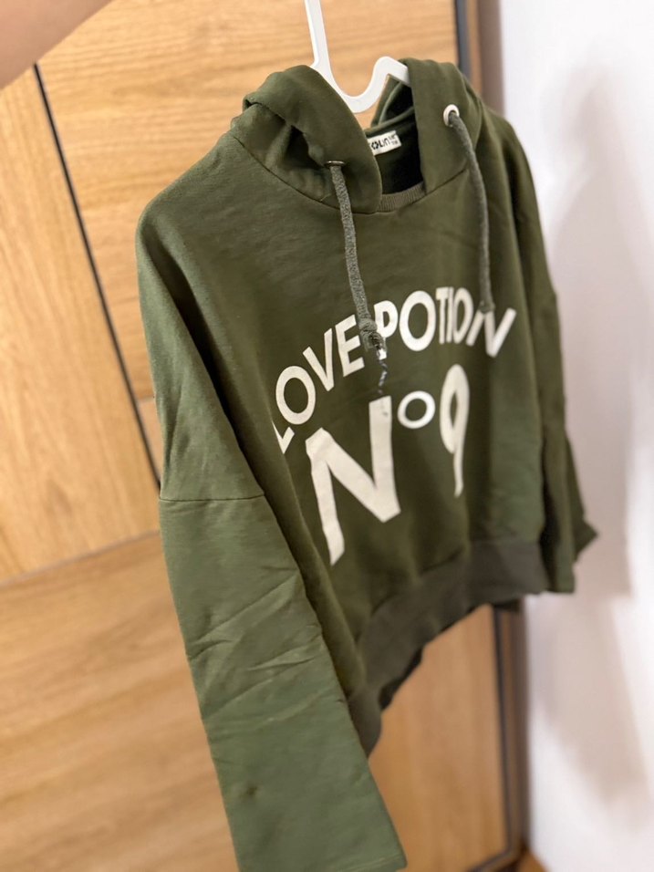 Kadın Yeşil Kapüşonlu Sweatshirt - Görsel 4