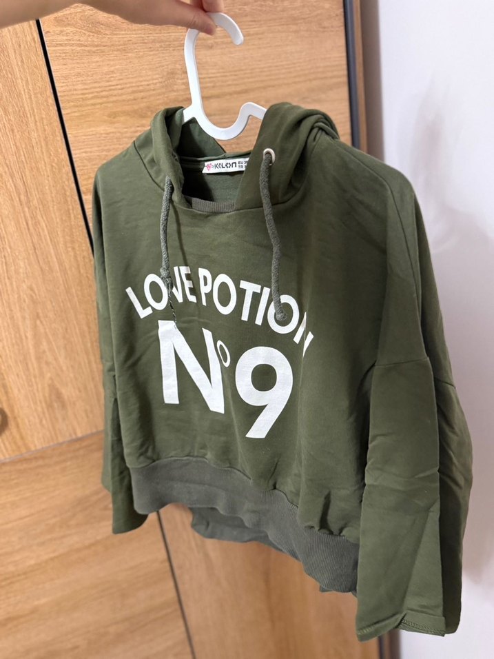 Kadın Yeşil Kapüşonlu Sweatshirt - Görsel 2