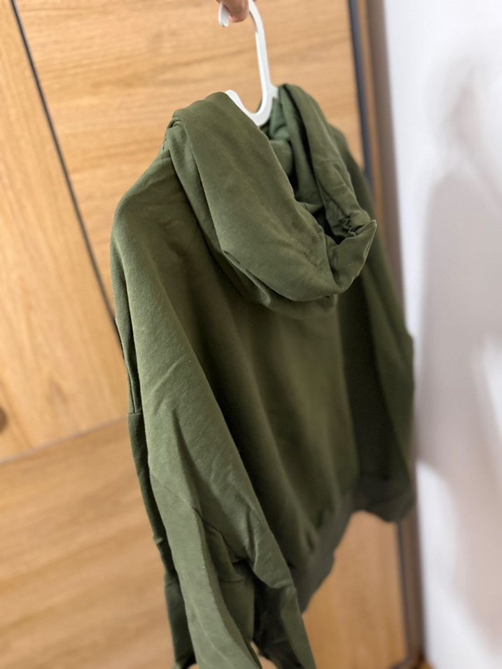 Kadın Yeşil Kapüşonlu Sweatshirt - Görsel 3