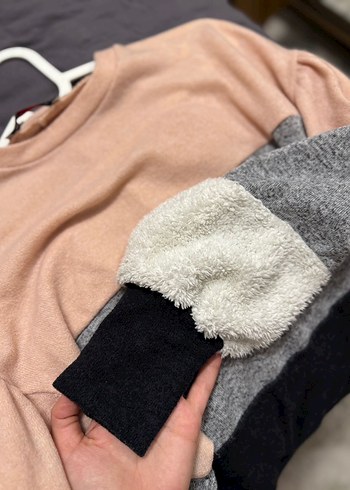 Renk Bloklu Kadın Triko Kazak - Görsel 6