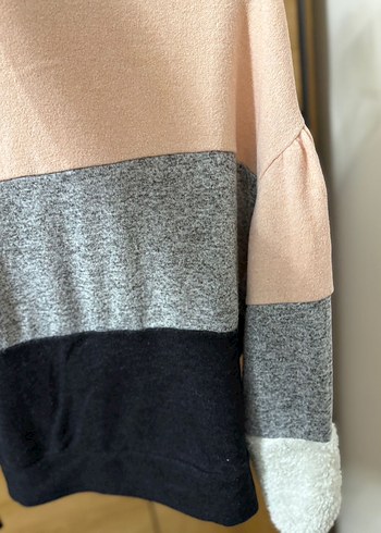 Renk Bloklu Kadın Triko Kazak - Görsel 3