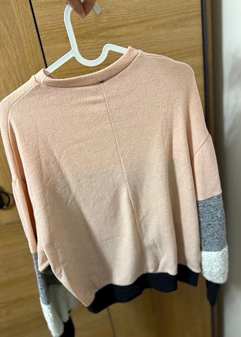 Renk Bloklu Kadın Triko Kazak - Görsel 4