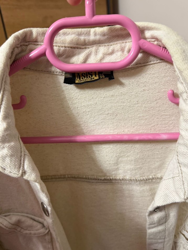 Düğmeli Beyaz Kadın Keten Gömlek - Görsel 5