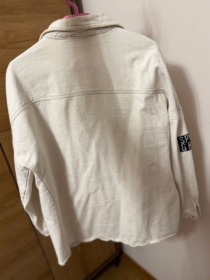 Düğmeli Beyaz Kadın Keten Gömlek - Görsel 4