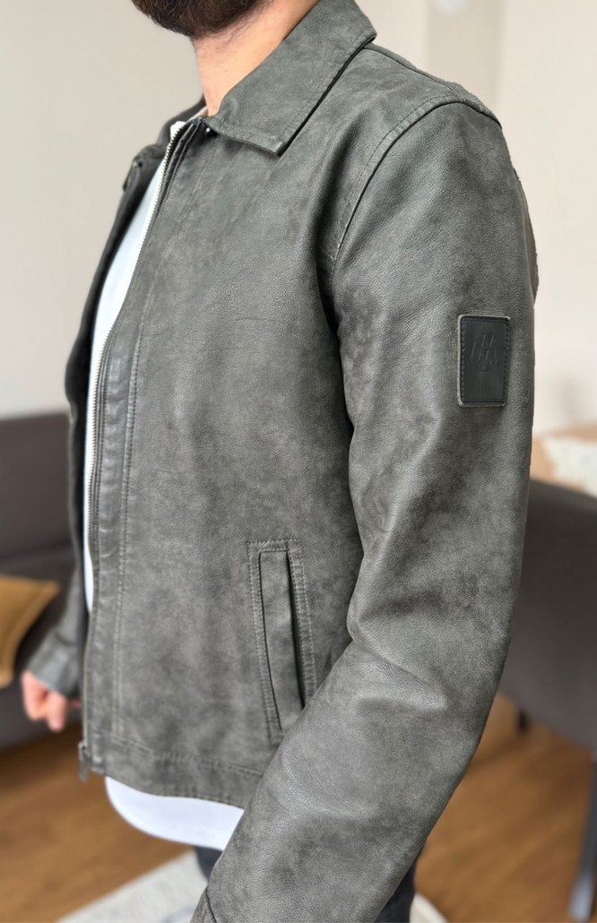 Erkek mavi denim ceket - Görsel 3