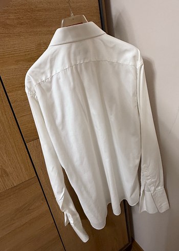 Düğmeli Beyaz  Erkek Gömlek - Görsel 2