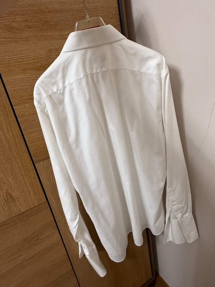 Düğmeli Beyaz  Erkek Gömlek - Görsel 2