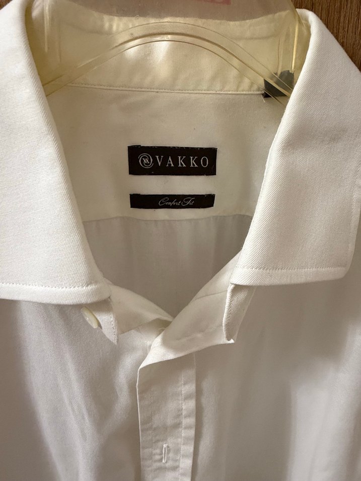 Düğmeli Beyaz  Erkek Gömlek - Görsel 3