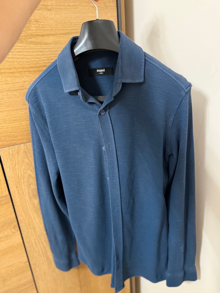 Mavi erkek Gömlek - Görsel 2