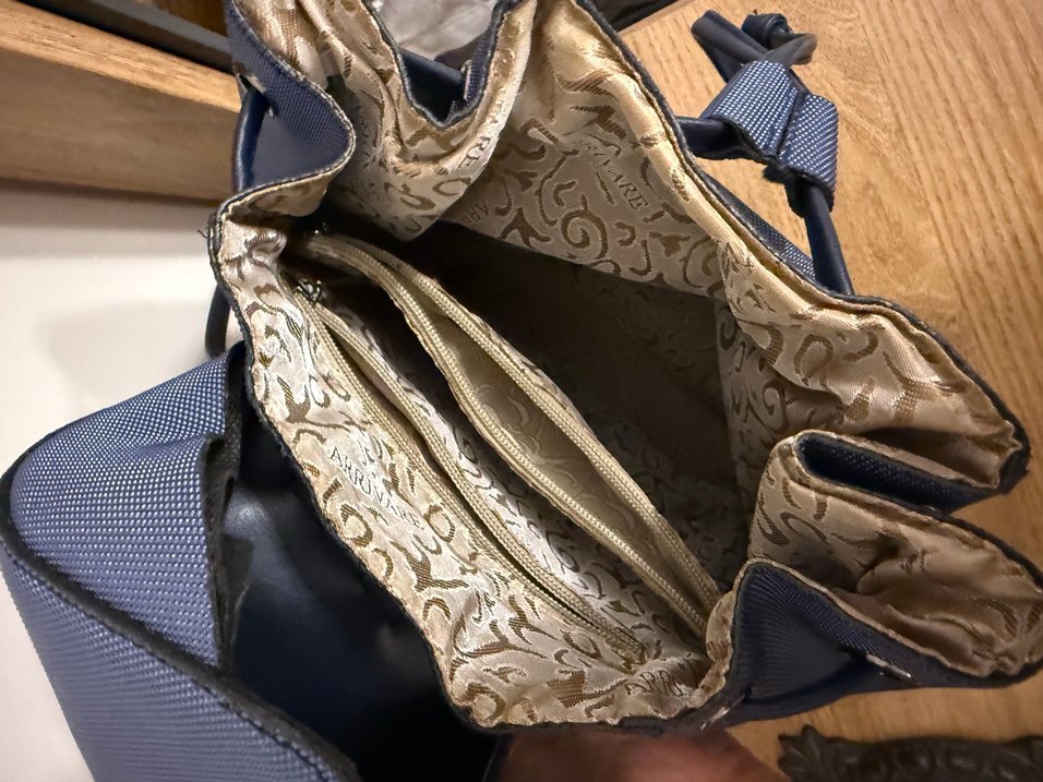 Mavi Deri Kadın Sırt Çantası - Görsel 4