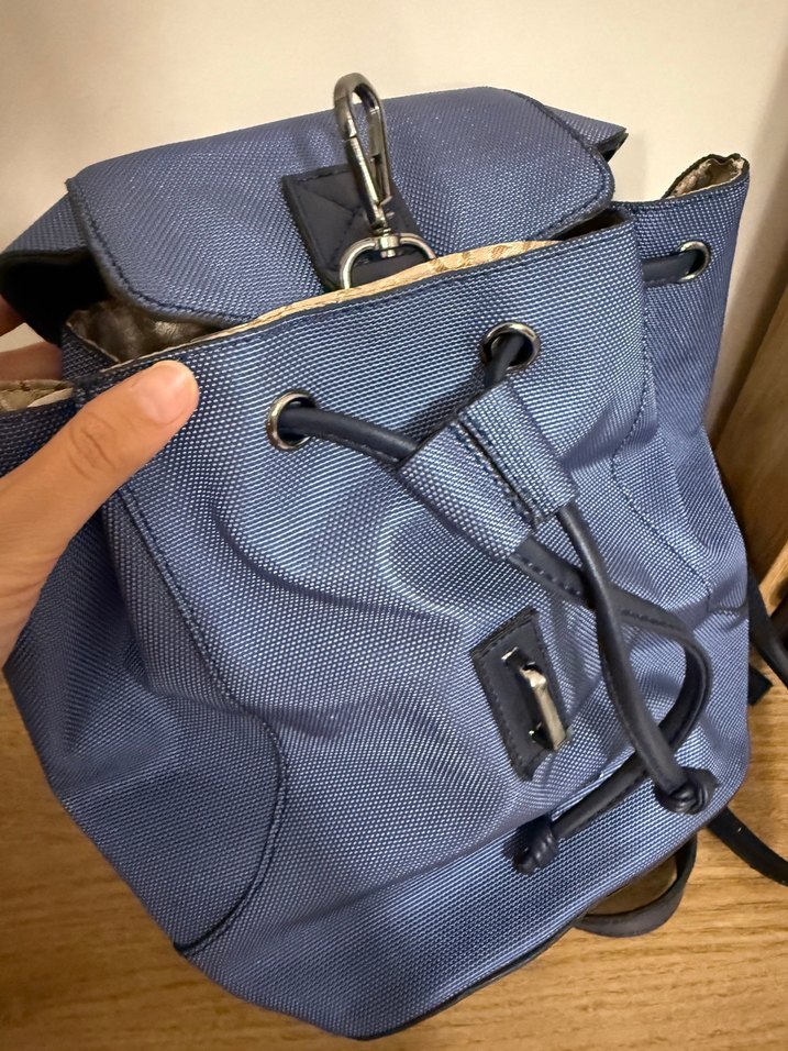 Mavi Deri Kadın Sırt Çantası - Görsel 2