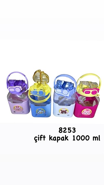 1000 ml çift kapaklı kare matara (ürün perakende fiyatıdır)