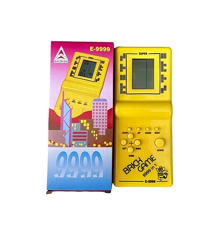 Sarı nostajik oyuncak gameboy tetris oyuncak