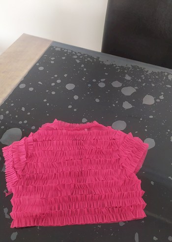 Fuşya Fırfırlı Kız Bolero - Görsel 6