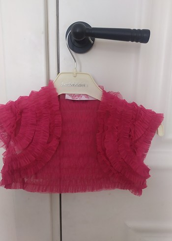 Fuşya Fırfırlı Kız Bolero - Görsel 4