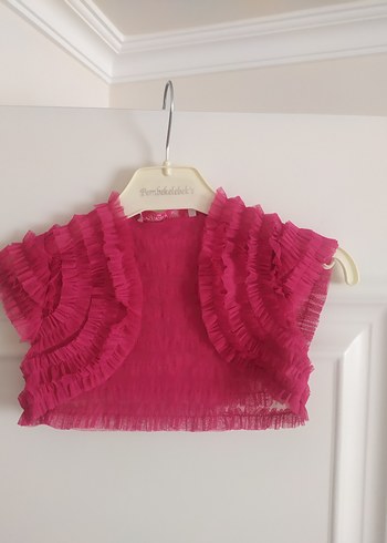 Fuşya Fırfırlı Kız Bolero - Görsel 3