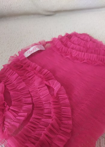 Fuşya Fırfırlı Kız Bolero - Görsel 5