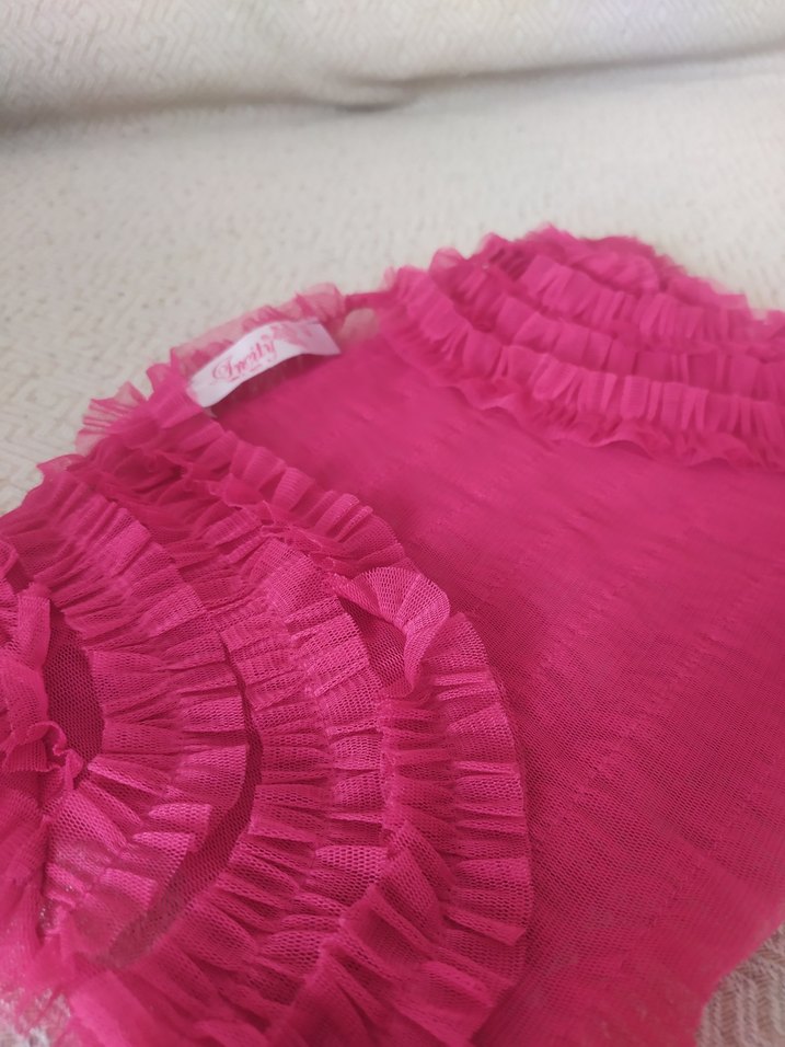 Fuşya Fırfırlı Kız Bolero - Görsel 5