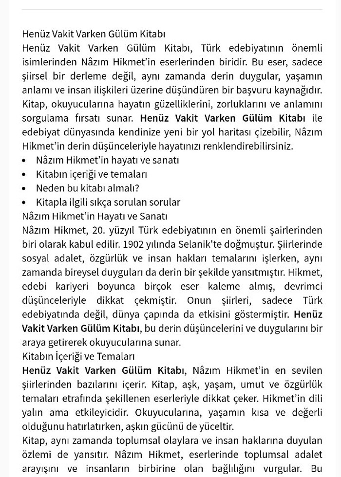NAZIM HİKMET HENÜZ VAKİT VARKEN GÜLÜM  - Görsel 5