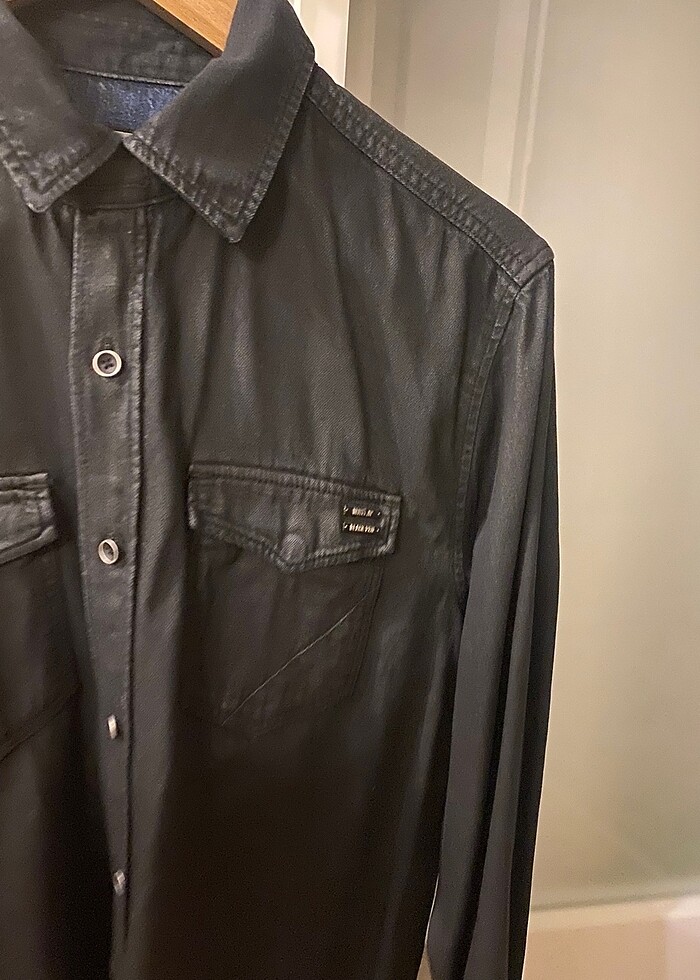 Mavi kot gömlek - Görsel 3