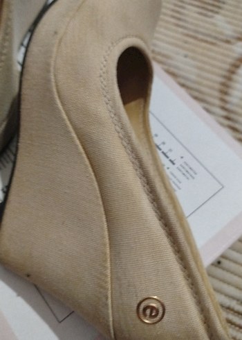 Bej Süet Kadın Dolgu Topuk Espadril - Görsel 2