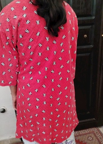 Renkli Baskılı Kadın Midi Sabahlık - Görsel 3