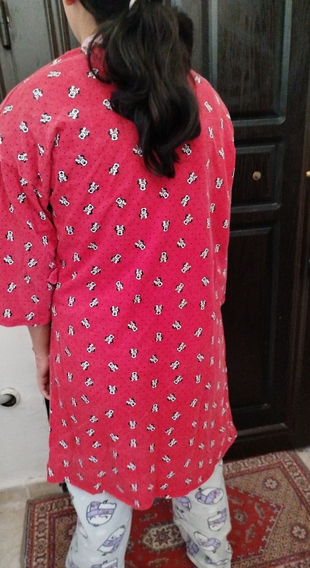 Renkli Baskılı Kadın Midi Sabahlık - Görsel 3