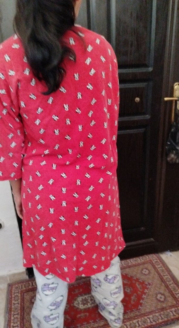 Renkli Baskılı Kadın Midi Sabahlık - Görsel 4