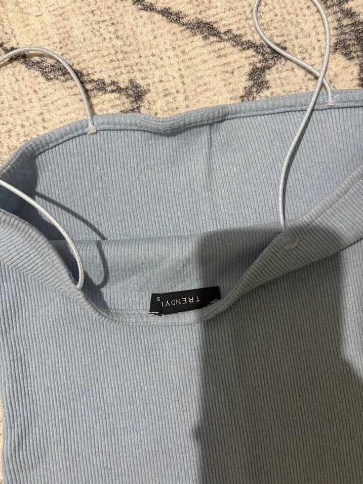 Mavi Straplez Uzun Triko Elbise - Görsel 2