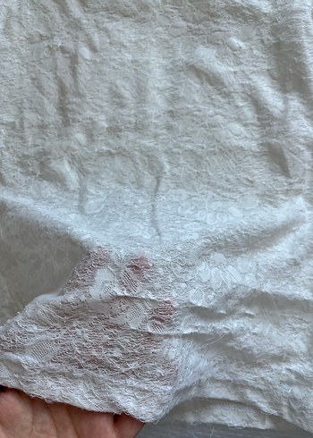 Kadın Beyaz Kısa Kollu Dantel Bluz