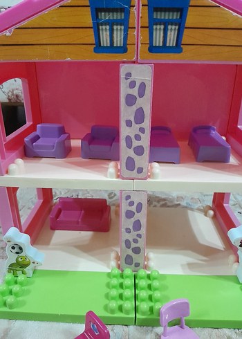 niloya Pembe Renkli Oyuncak Ev Seti - Görsel 4