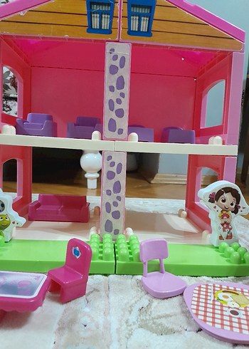 niloya Pembe Renkli Oyuncak Ev Seti - Görsel 7