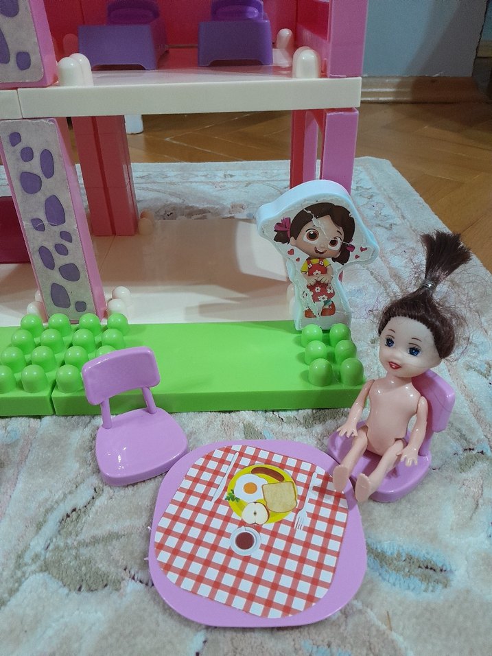 niloya Pembe Renkli Oyuncak Ev Seti - Görsel 2