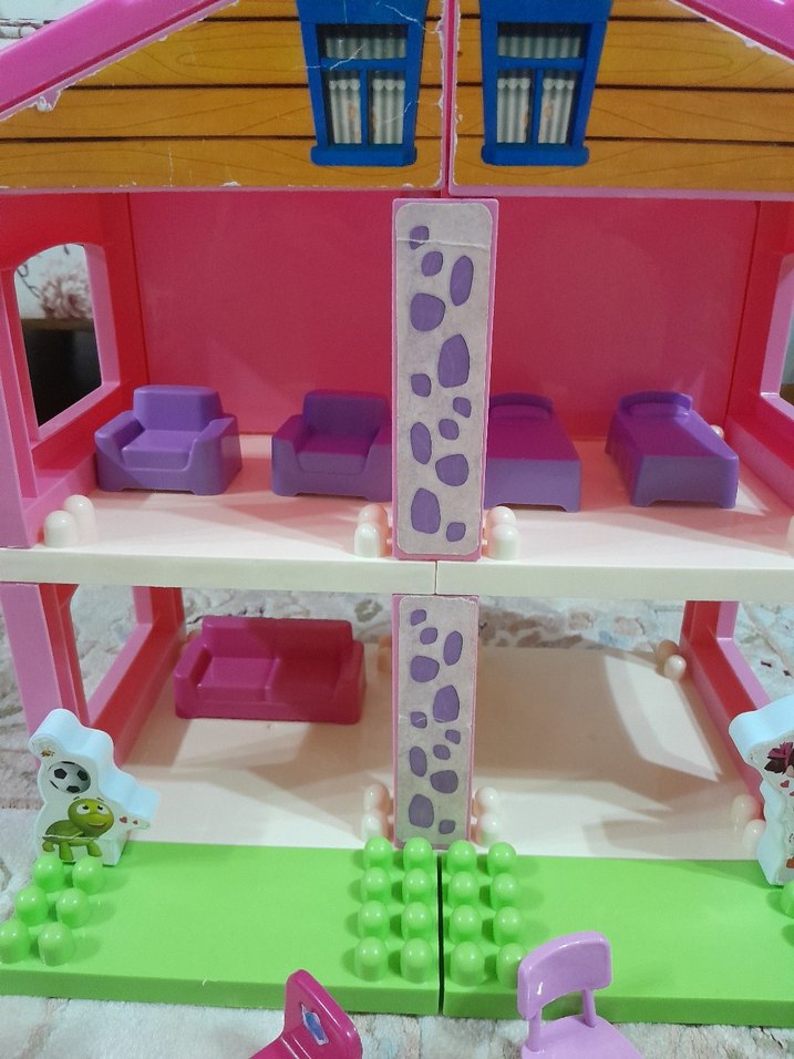 niloya Pembe Renkli Oyuncak Ev Seti - Görsel 4