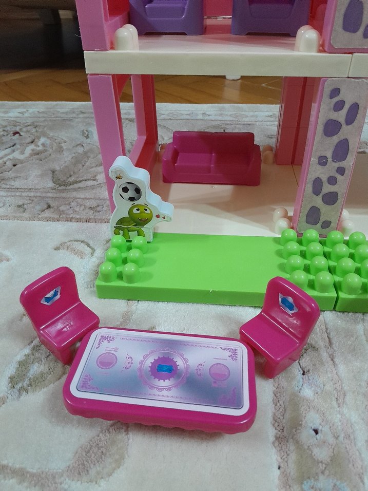 niloya Pembe Renkli Oyuncak Ev Seti - Görsel 3