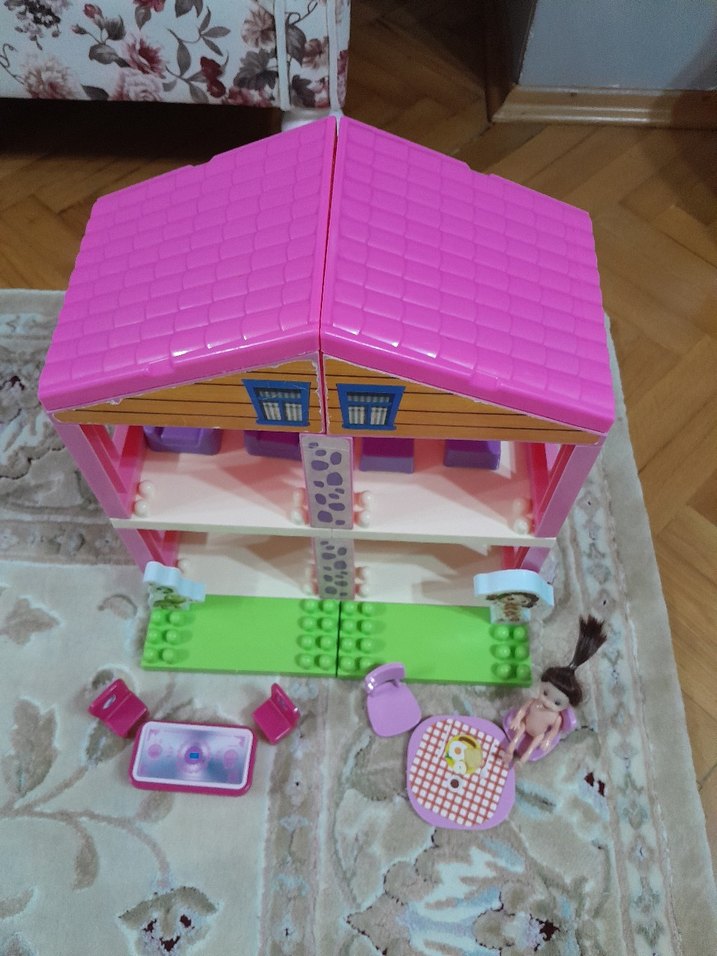 niloya Pembe Renkli Oyuncak Ev Seti - Görsel 5