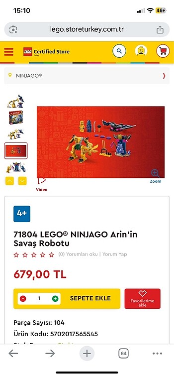  Beden Renk Lego Ninjago Dragons rising 71804
