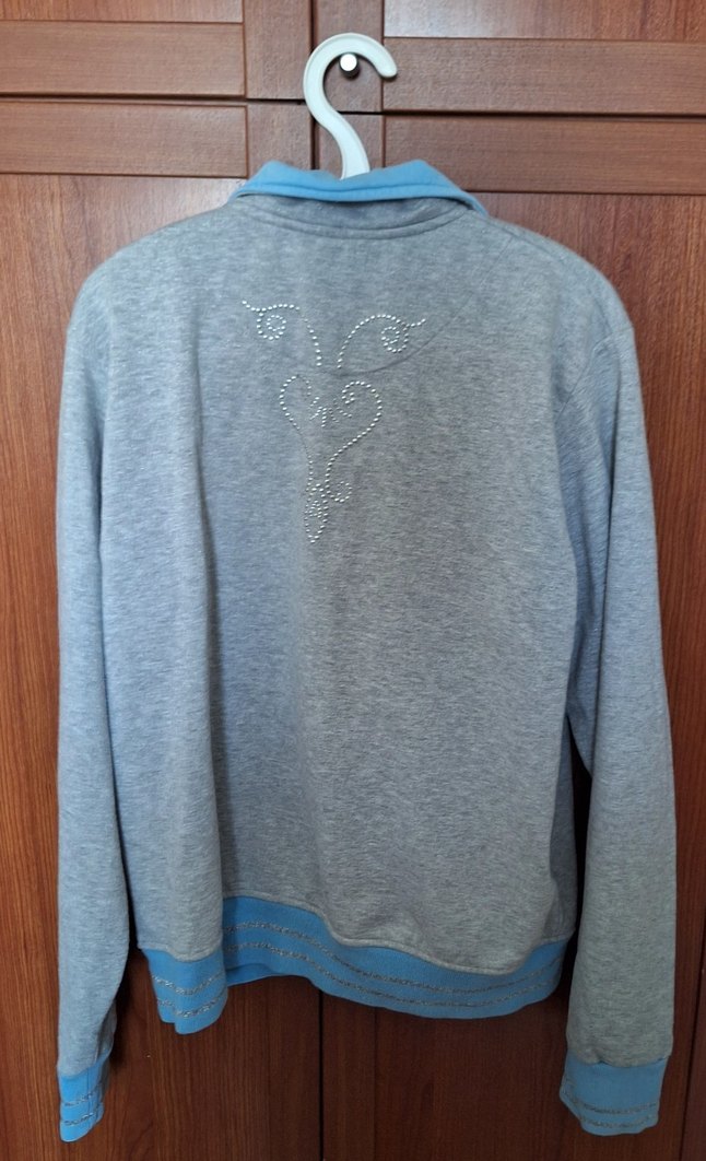 Gri Fermuarlı penye eşofman üstü. - Görsel 2