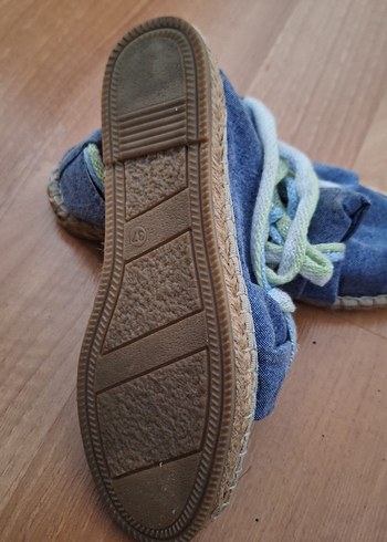 Kadın Mavi Bağcıklı Dolgu Topuk Espadril - Görsel 3