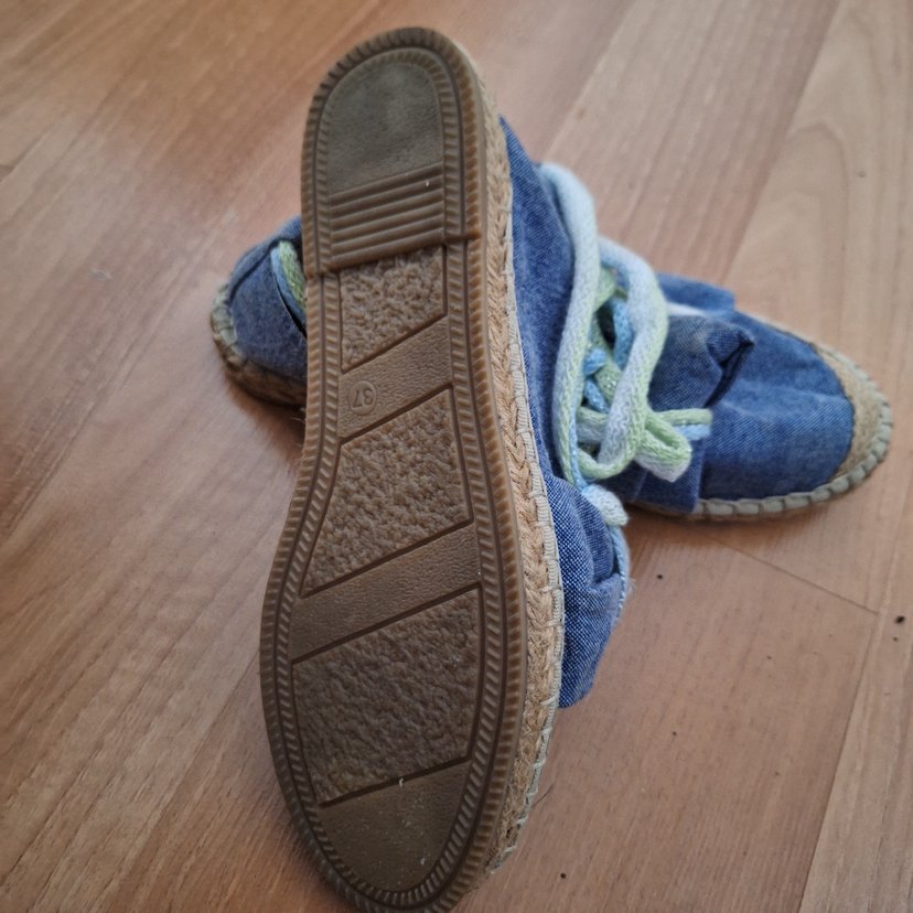 Kadın Mavi Bağcıklı Dolgu Topuk Espadril - Görsel 3