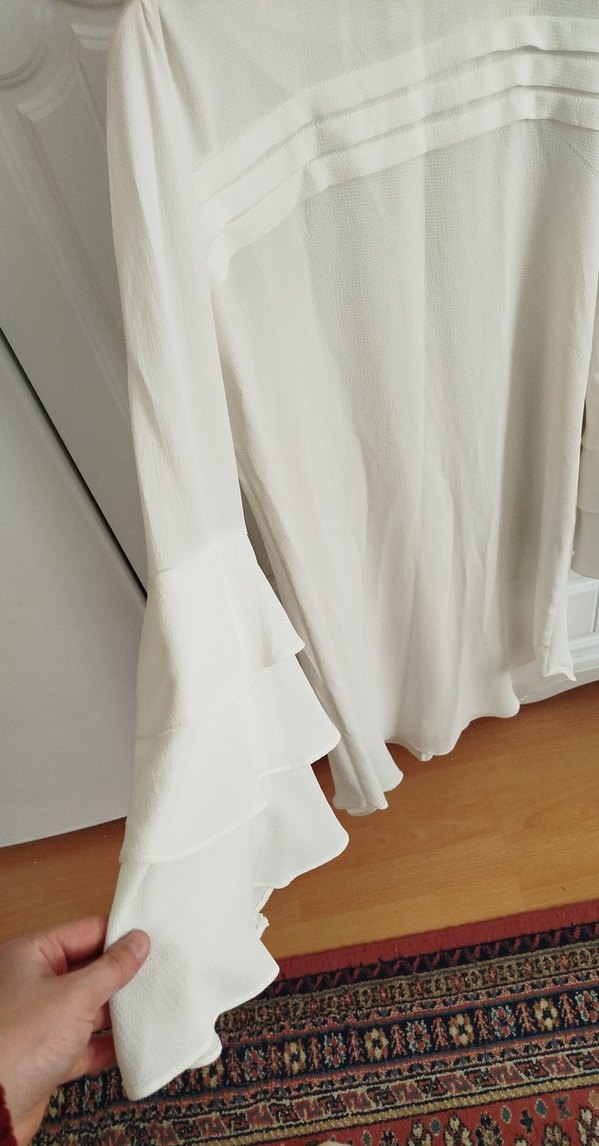 Beyaz Keten Salaş Midi Tunik - Görsel 2