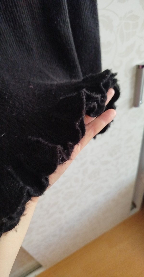 Siyah Yüksek Yaka Uzun Kollu Triko Kazak - Görsel 2