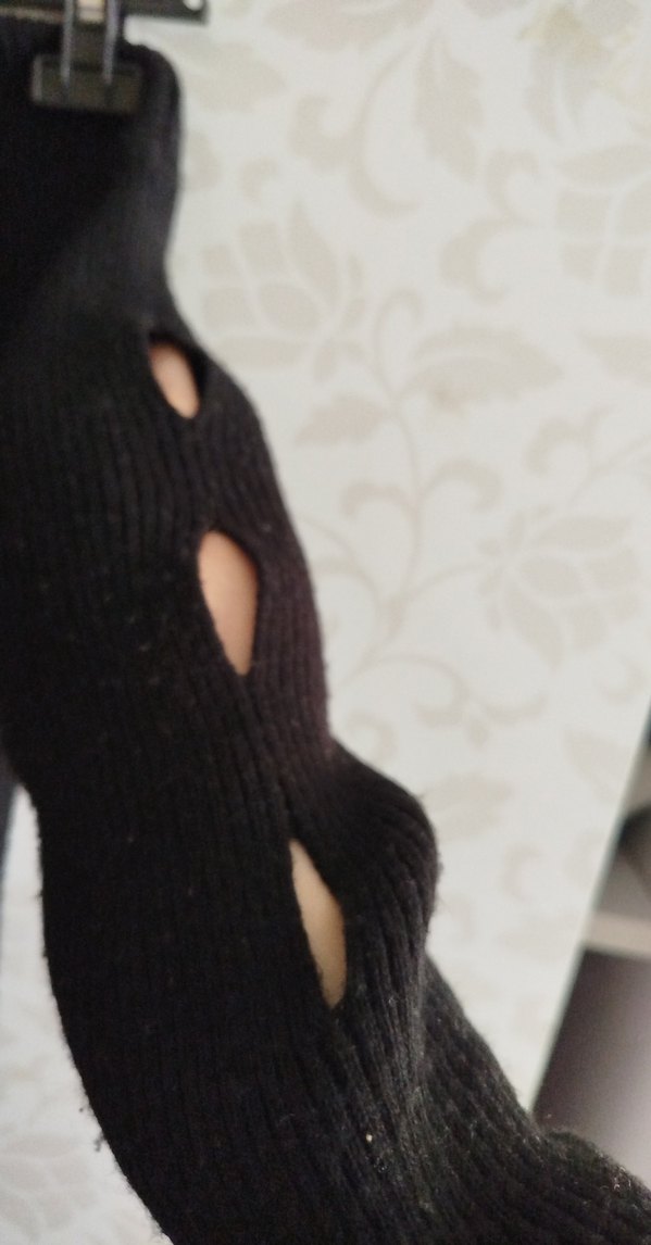 Siyah Yüksek Yaka Uzun Kollu Triko Kazak - Görsel 5