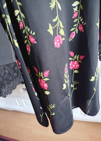 Dantel Detaylı Siyah Bohem Midi Tunik - Görsel 5