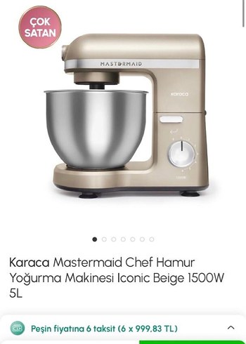 Karaca Mastermaid Chef Hamur Yoğurma Makinesi 1500W 5L